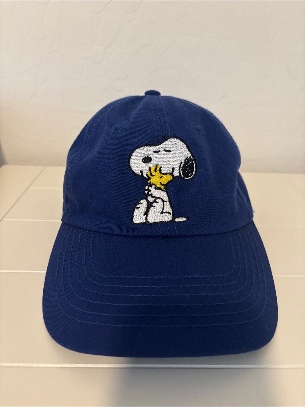 Peanuts Snoopy Embroidered Blue Baseball Cap